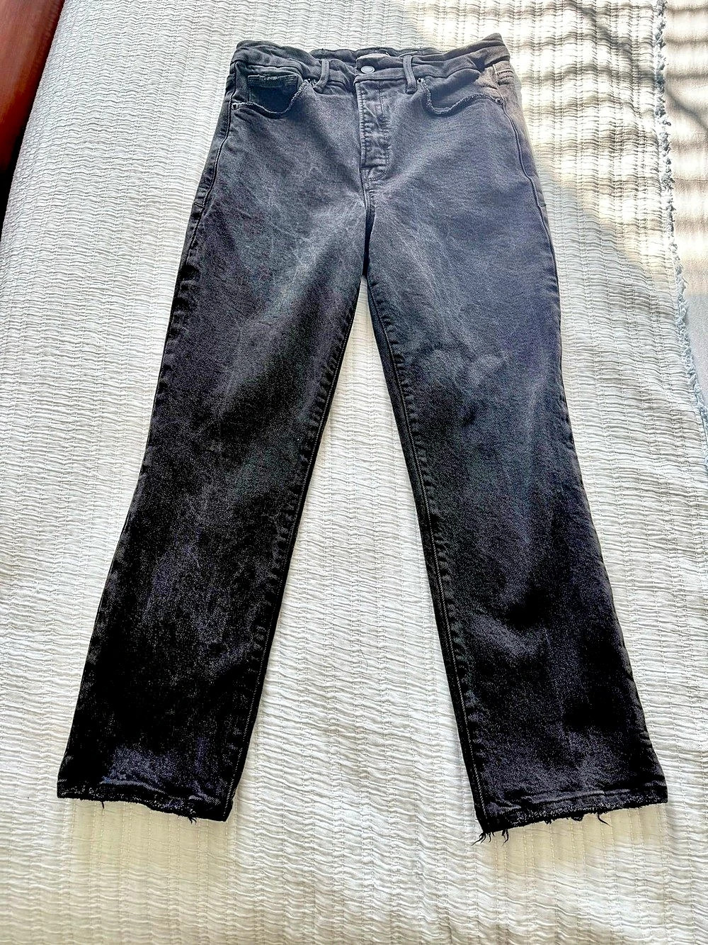 Good American Petite Straight Jeans Straight Leg Black size 8/29